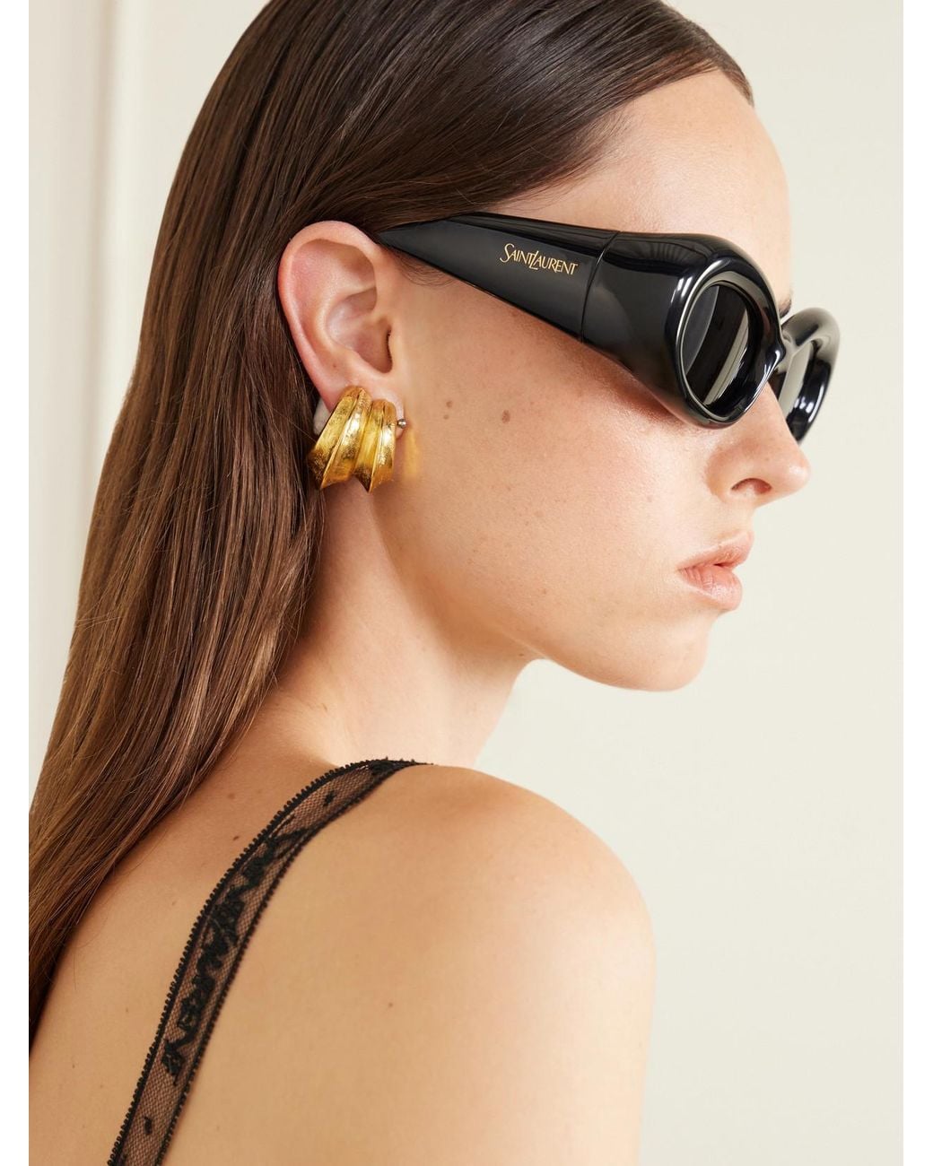 Saint Laurent Black Sl 968 Round-Frame Injected Sunglasses