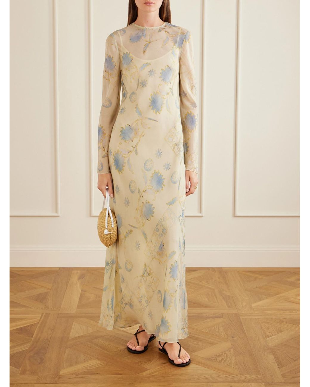 Sir Natural Cecile Floral-Print Georgette Maxi Dress