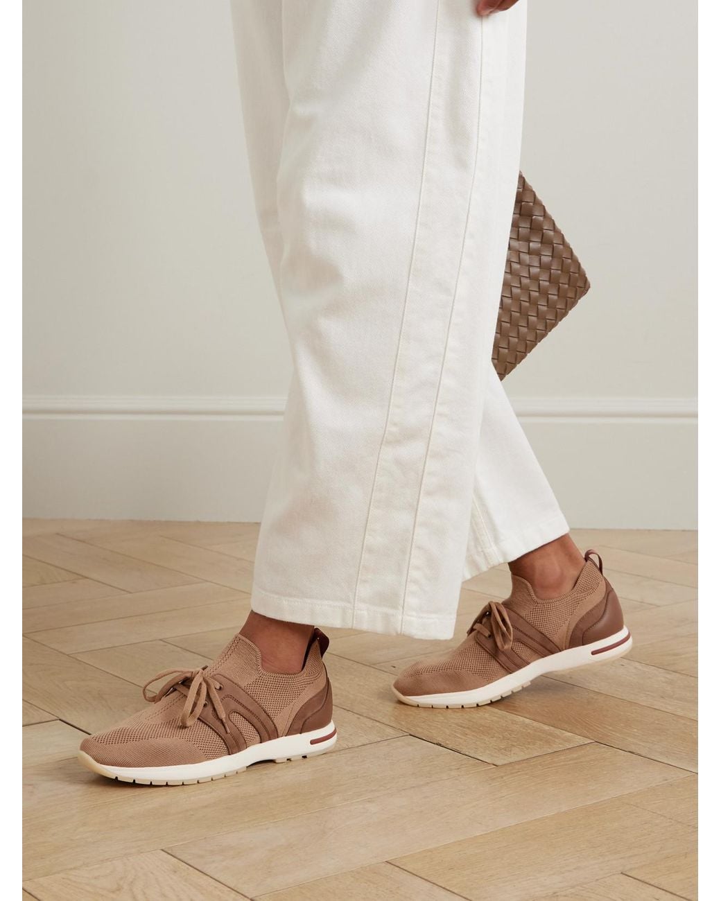 Loro Piana Natural 360 Lp Flexy Walk Suede And Leather-Trimmed Wool Sneakers