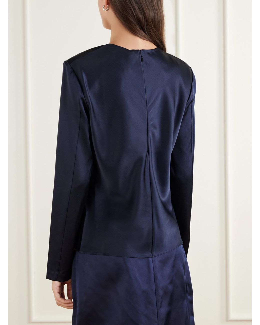 Heirlome Blue Ruth Silk-Satin Blouse