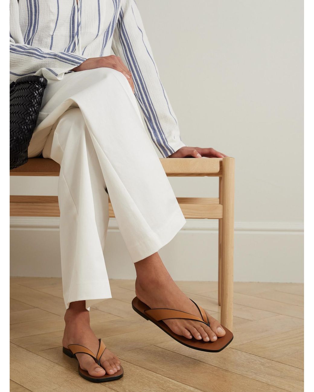 A.Emery Brown Kinto Leather Flip Flops