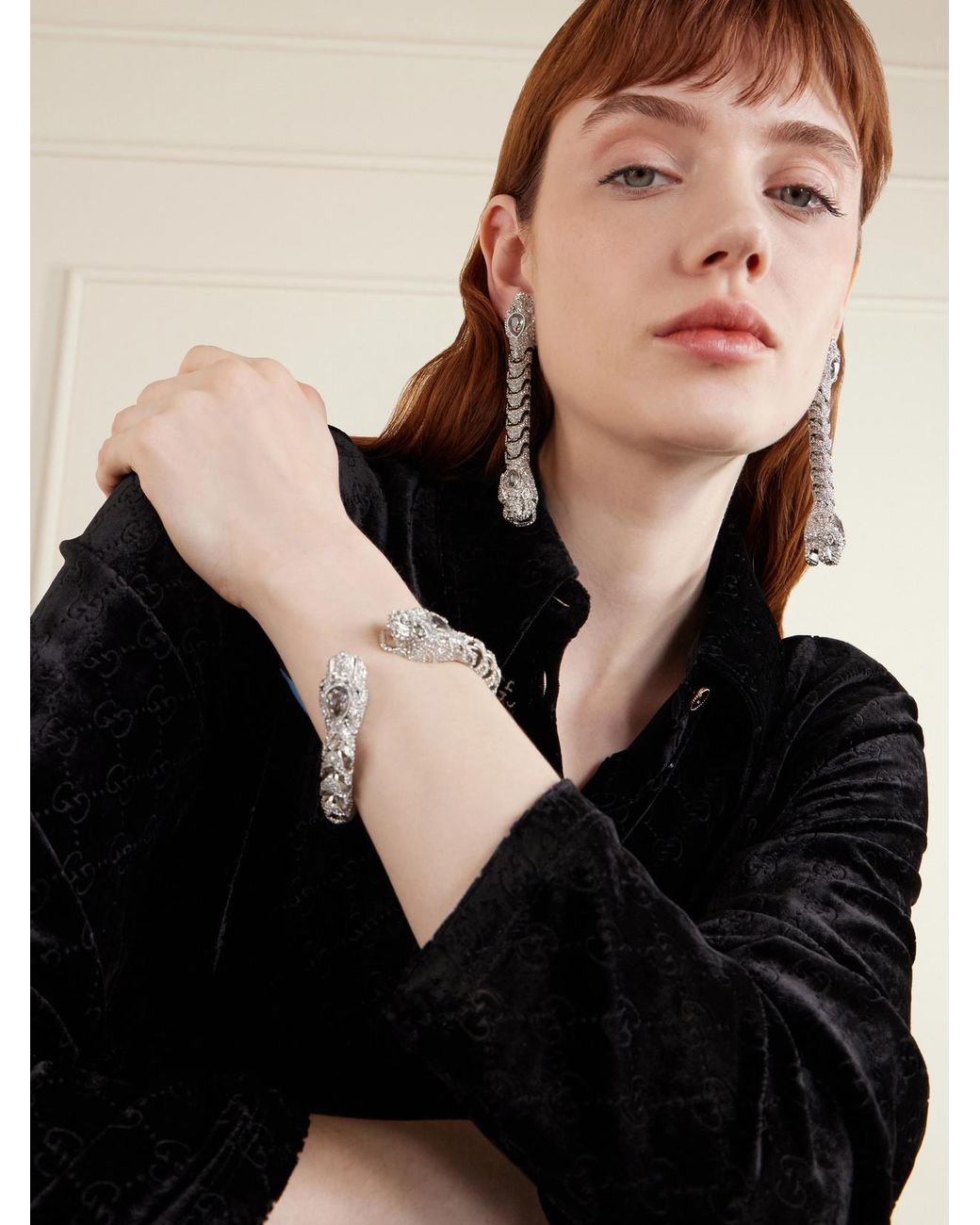 Gucci Natural Dionysus-Tone And Crystal Earrings
