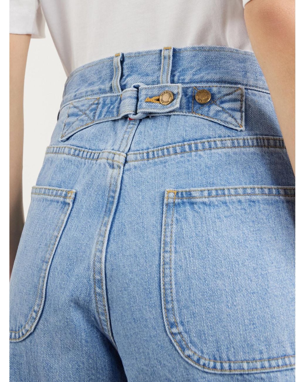 Thom Browne Blue Mid-Rise Straight-Leg Jeans