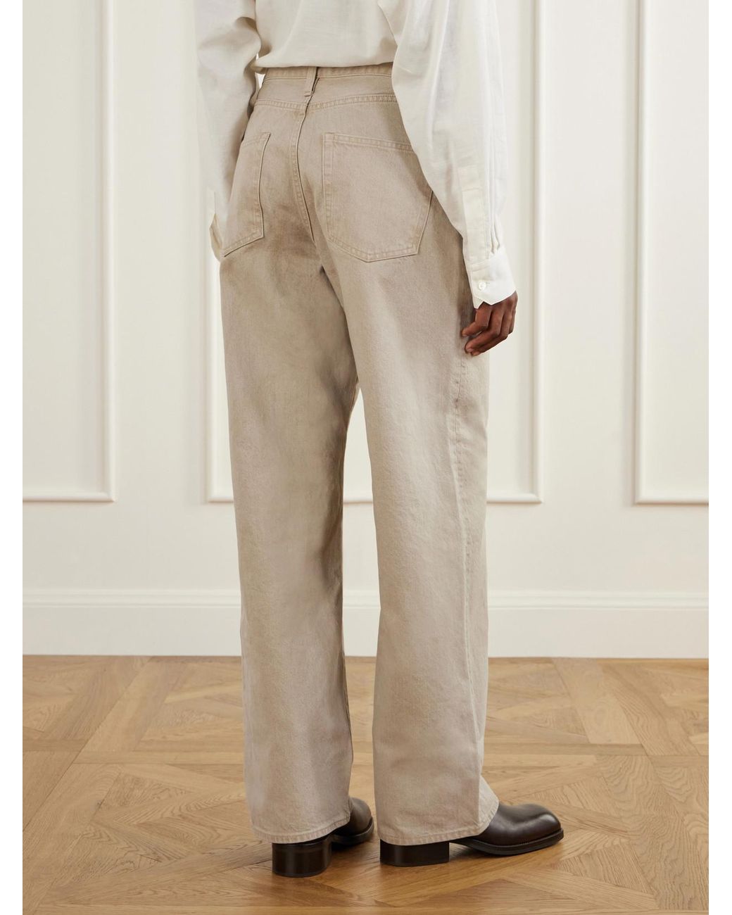 Ssstein Natural Mid-Rise Wide-Leg Jeans
