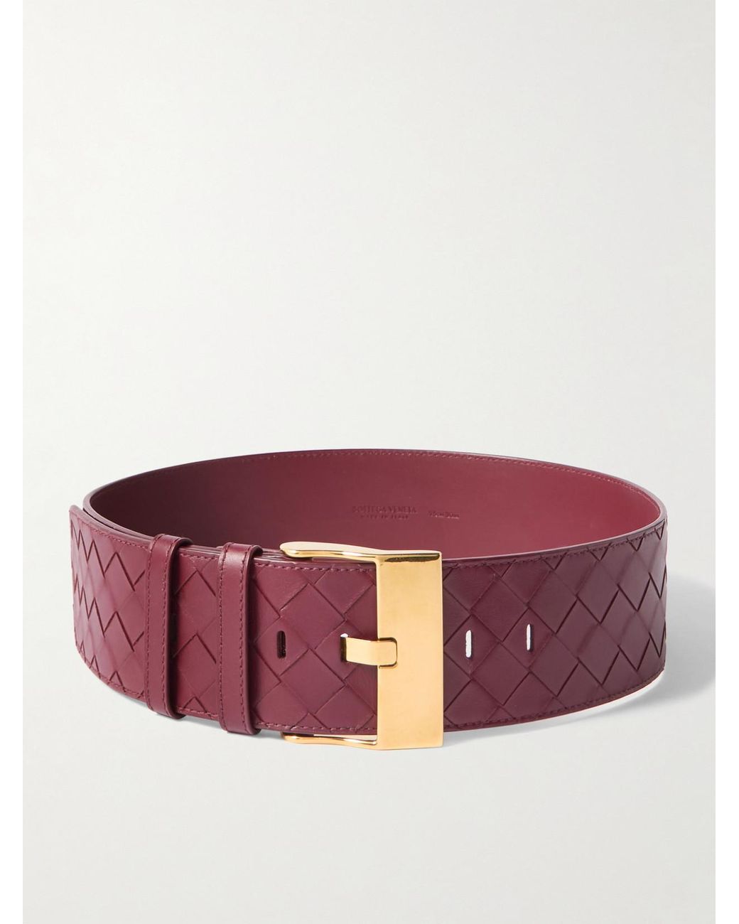 Bottega Veneta Purple Intrecciato Leather Belt