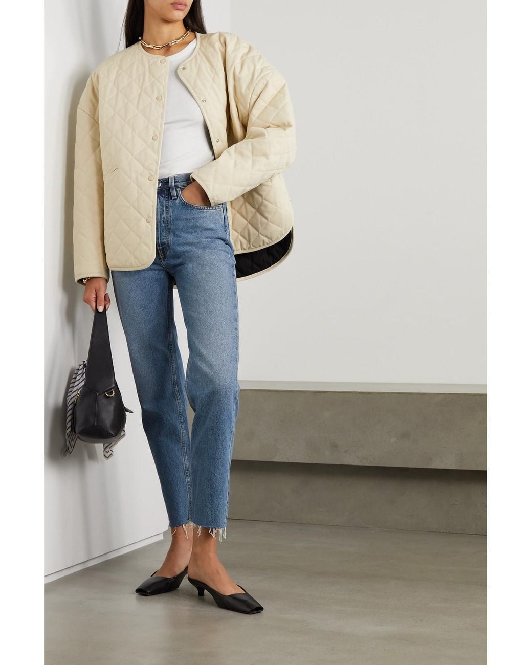 Totême Blue Net Sustain Classic Cut High-Rise Straight-Leg Organic Jeans