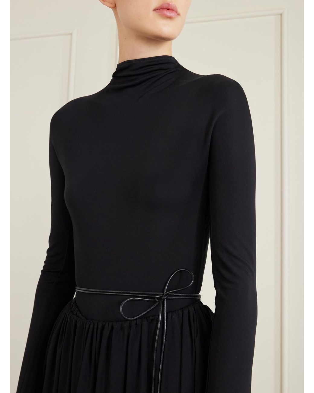 Alaïa Black Jersey Midi Dress