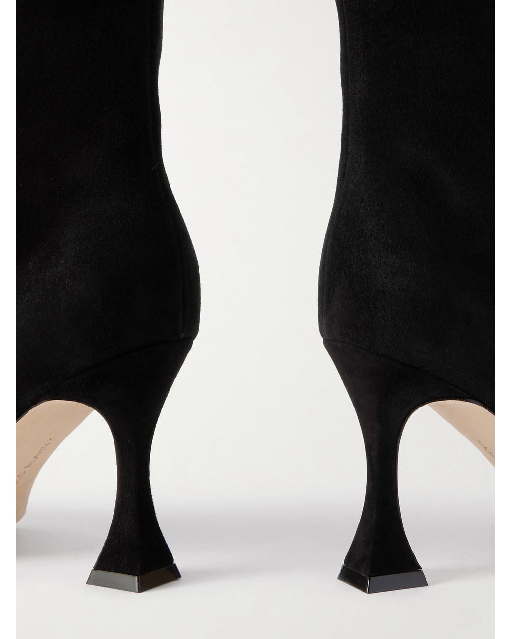 Manolo Blahnik Black Miralonepla 90 Suede Knee Boots