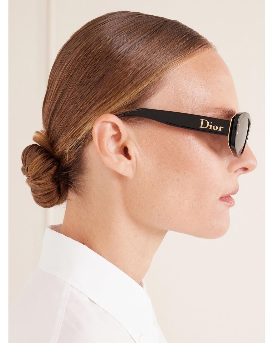 Dior Black New Dior R1U Oval-Frame Acetate Sunglasses