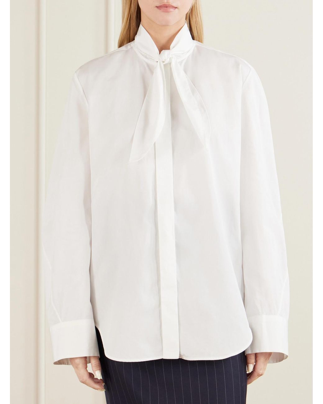 Givenchy White Tie-Detailed Cotton Shirt