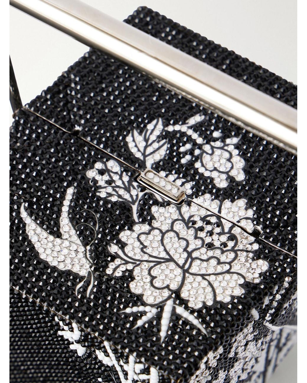 Judith Leiber White Bamboo Take Away Cup Crystal-Embellished-Tone Clutch