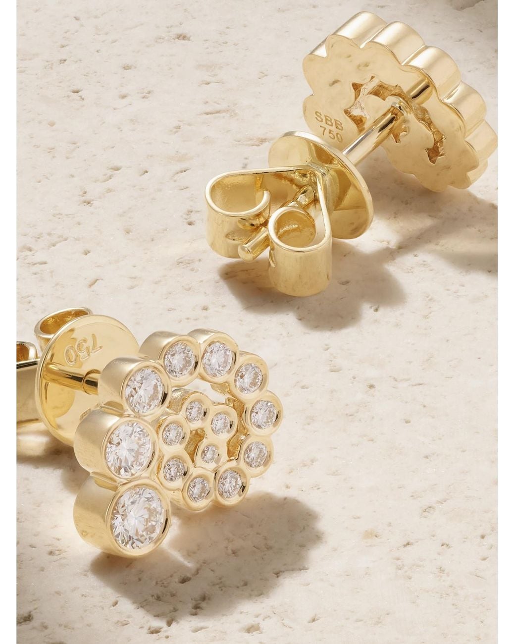 Sophie Bille Brahe Natural Petit Rêve Escargot 18-Karat Recycled Diamond Earrings