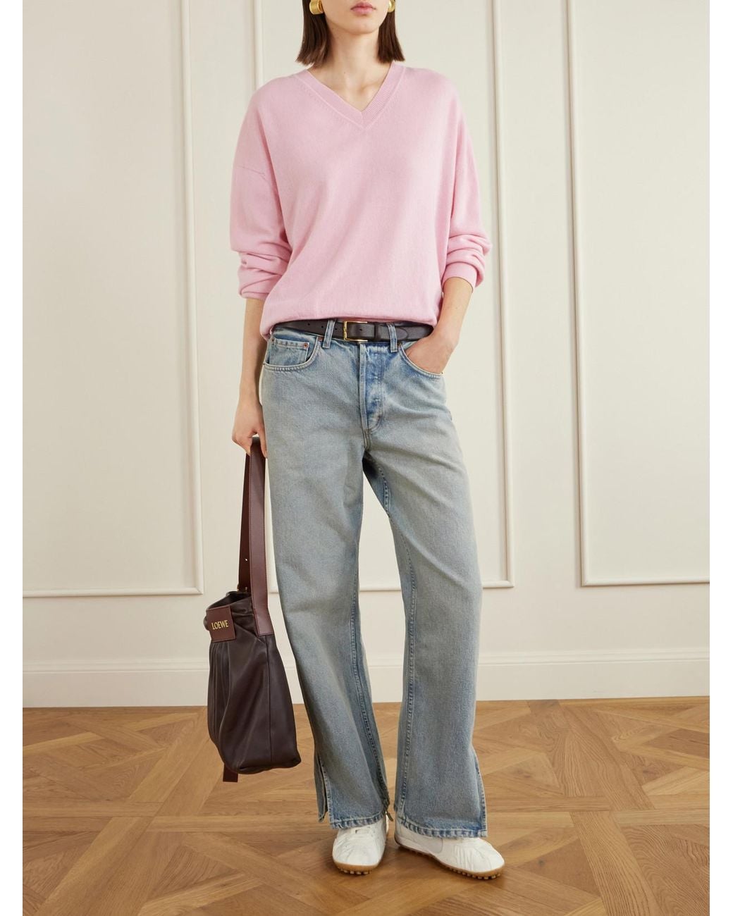 &Daughter Pink Tahra Cashmere And Cotton-Blend Sweater