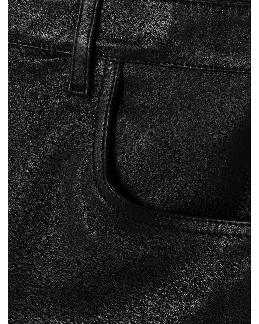 Joseph Black Duke Cropped Leather Flared Pants