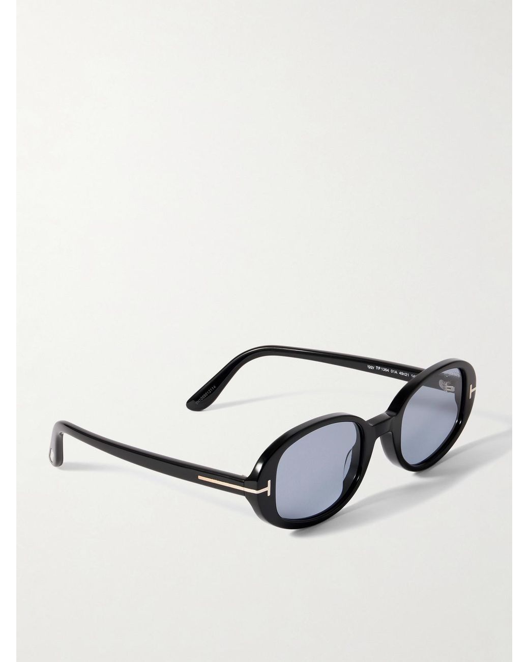 Tom Ford Black Iggy Oval-Frame Acetate Sunglasses