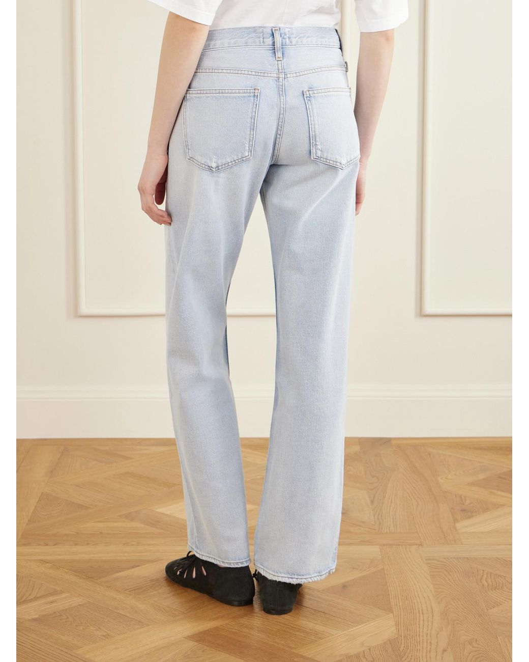 Agolde Blue Low Rise Loose Organic Flared Jeans