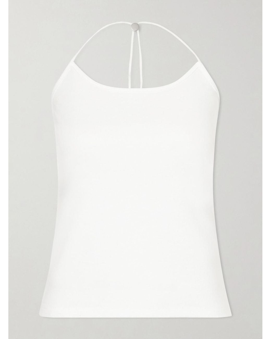 Still Here White Toggle Cotton Tank Top