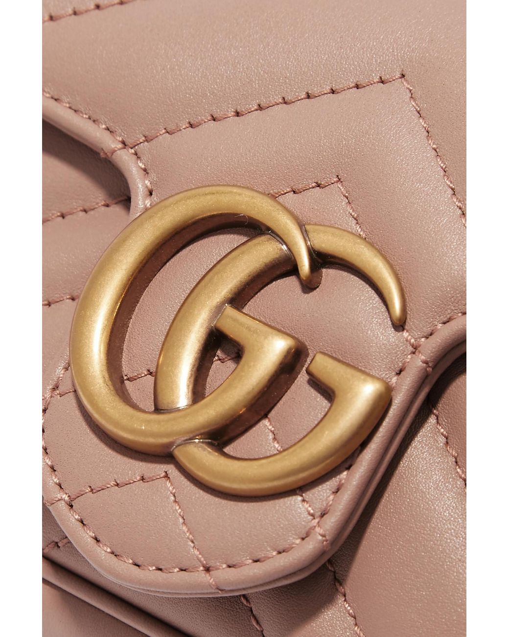 Gucci GG Matelassé Leather Super Mini Bag in Pink (Natural) - 19% - Lyst