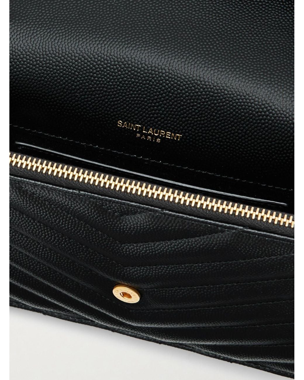 Saint Laurent Black Cassandre Matelassé Textured-Leather Shoulder Bag