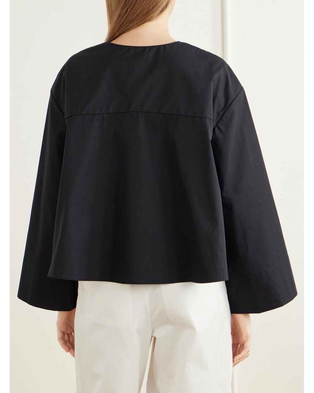 Kallmeyer Blue Marguerite Cotton-Poplin Blouse