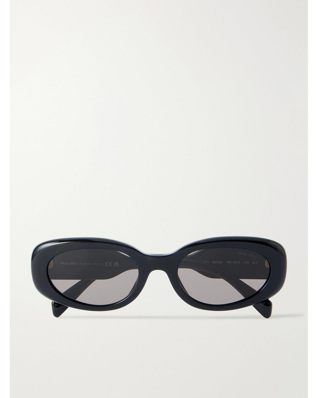 Miu Miu Black Round-Frame Acetate Sunglasses