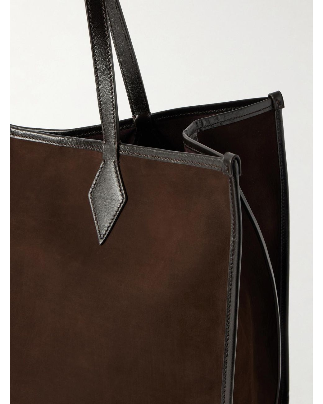 Metier Brown Chameleon 41 Large Leather-Trimmed Nubuck Tote