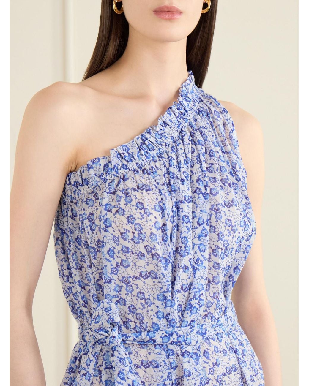 Isabel Marant Blue Estella Floral-Print Organic Cotton Mini Dress
