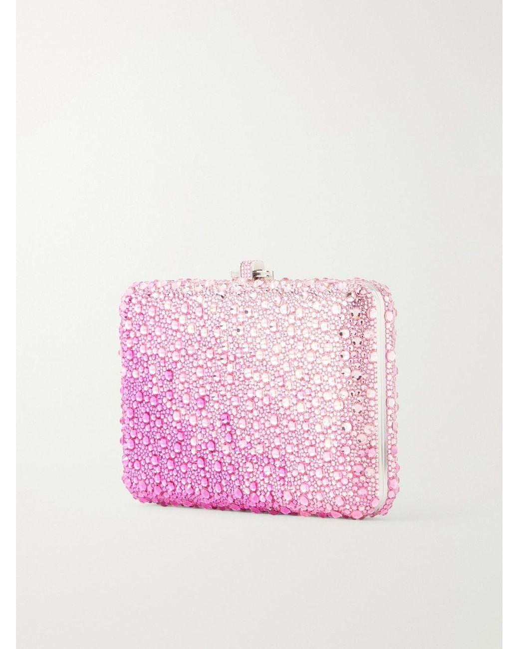 Judith Leiber Pink Slim Slide Crystal-Embellished-Tone Clutch