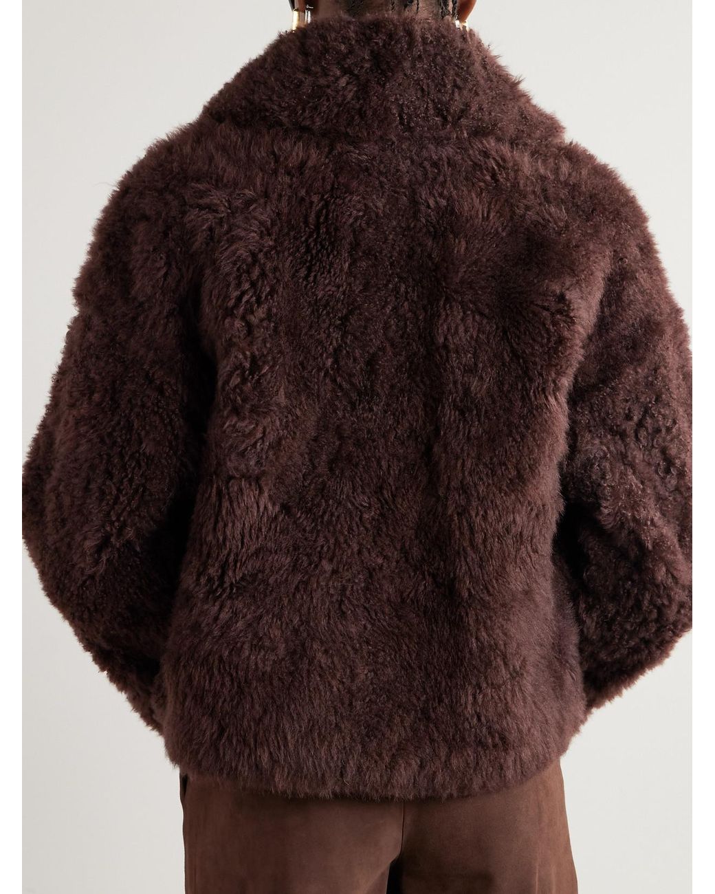 Yves Salomon Brown Shearling Jacket