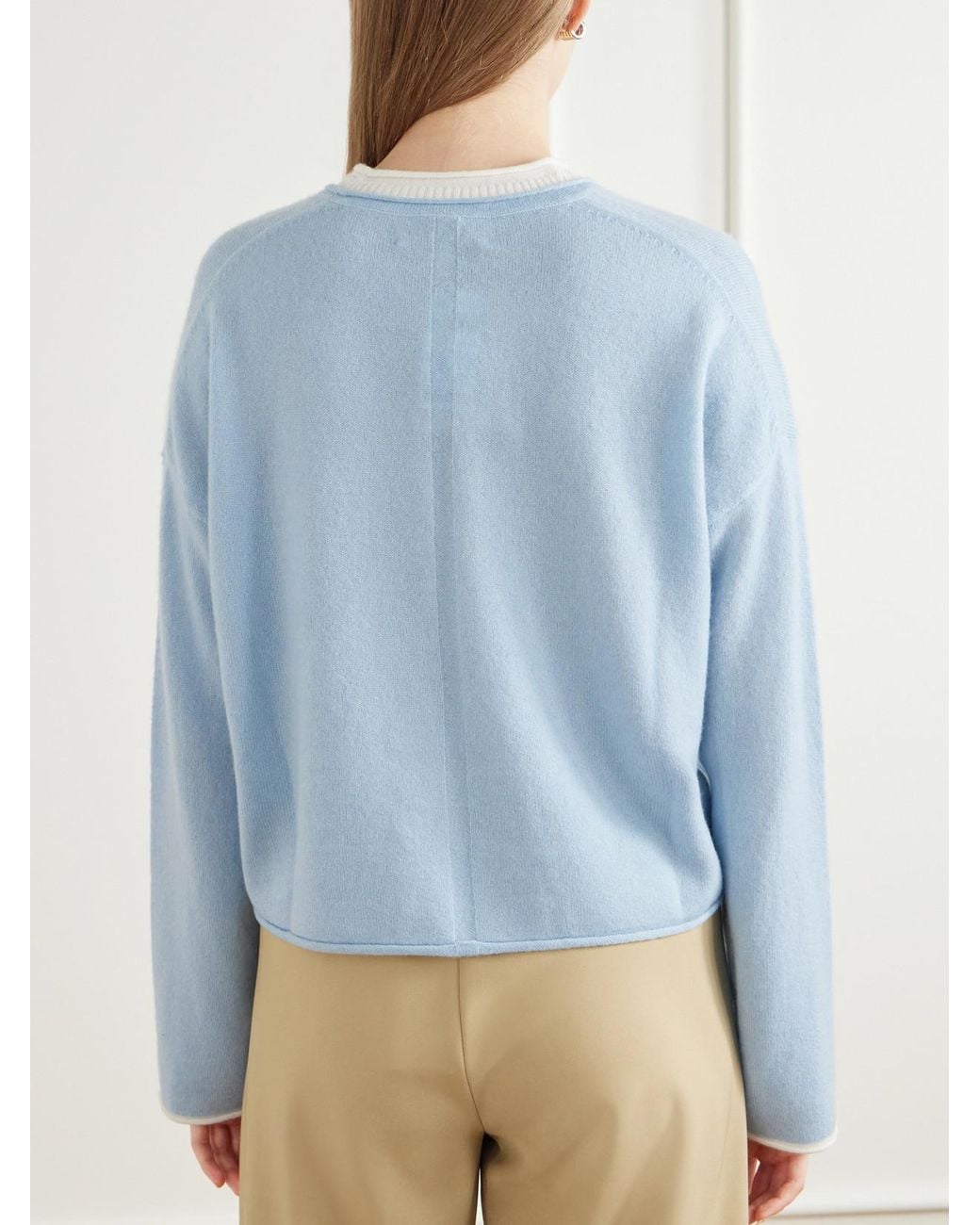 La Ligne Blue Dominick Cashmere And Silk-Blend Sweater