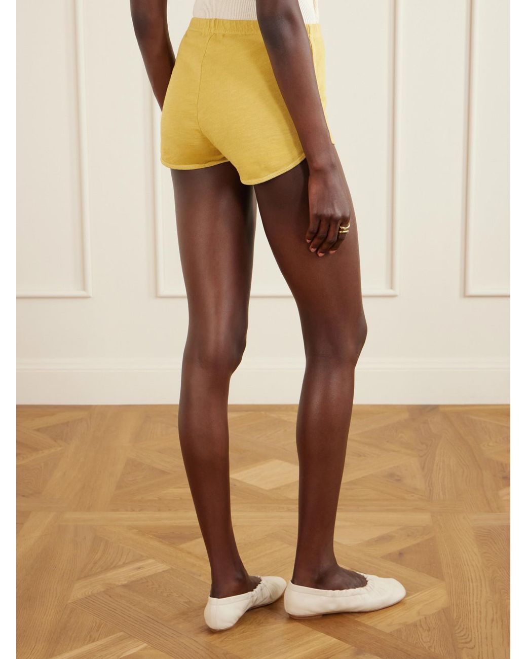 ÉTERNE Yellow Cotton-Jersey Shorts