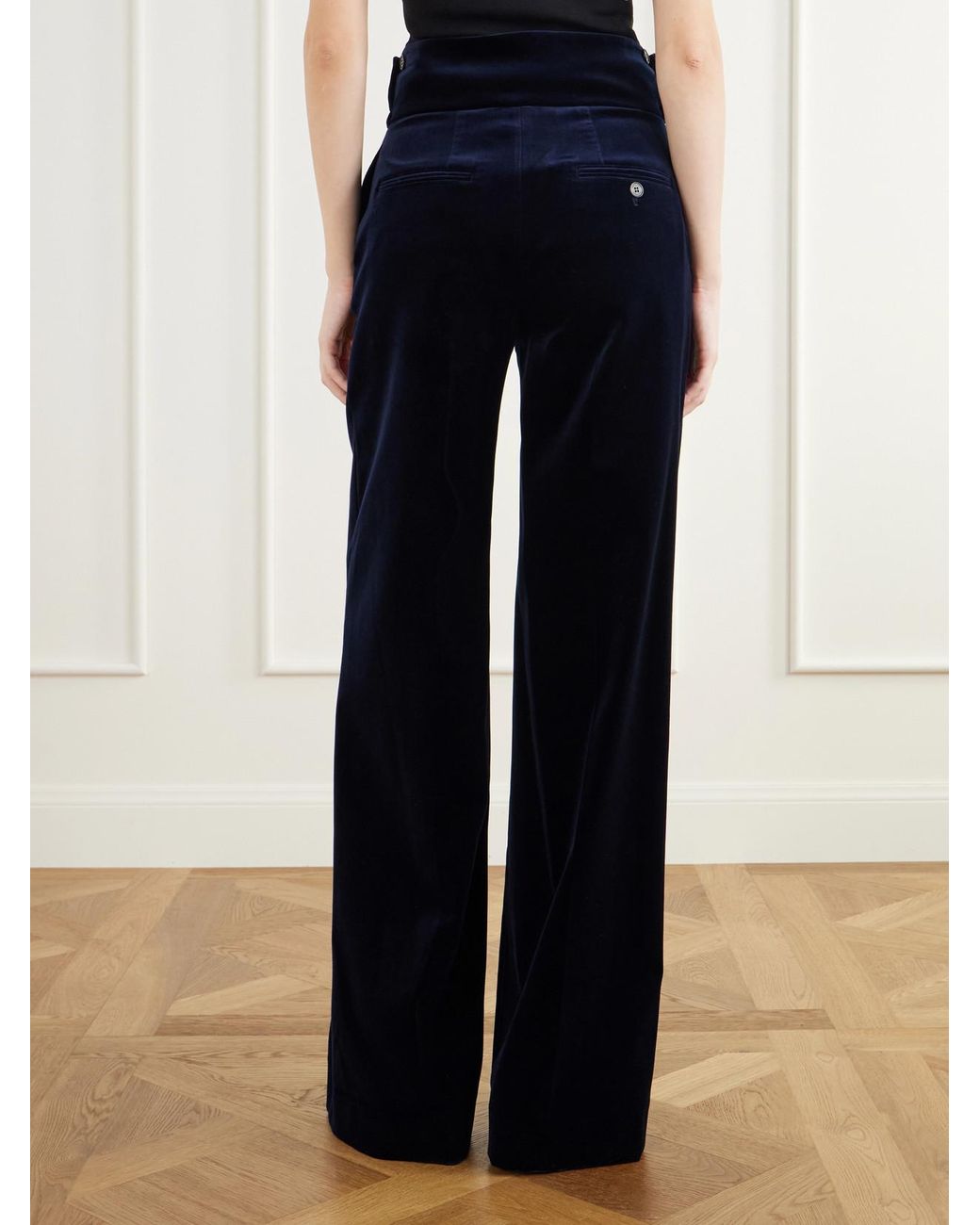 Altuzarra Blue Rudy Cotton-Blend Velvet Straight-Leg Pants