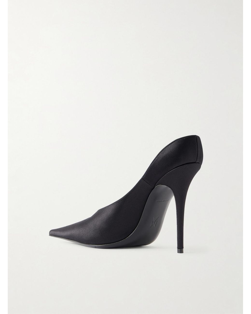 AMINA MUADDI Black Anok 105 Satin Pumps