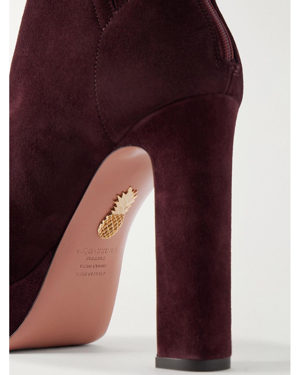Aquazzura Purple Martine 110 Suede Ankle Boots