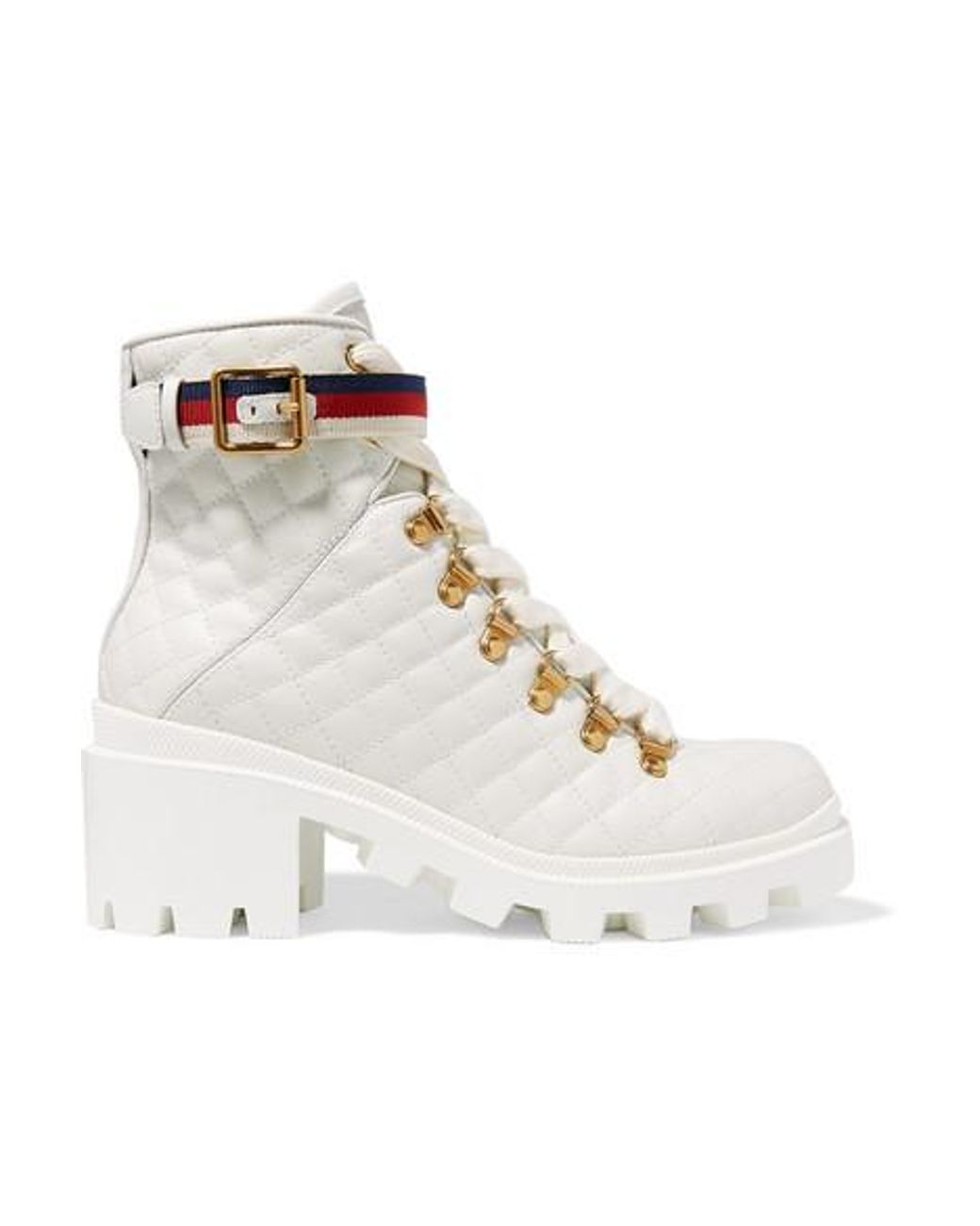 Gucci trip quilted leather booties Clearance