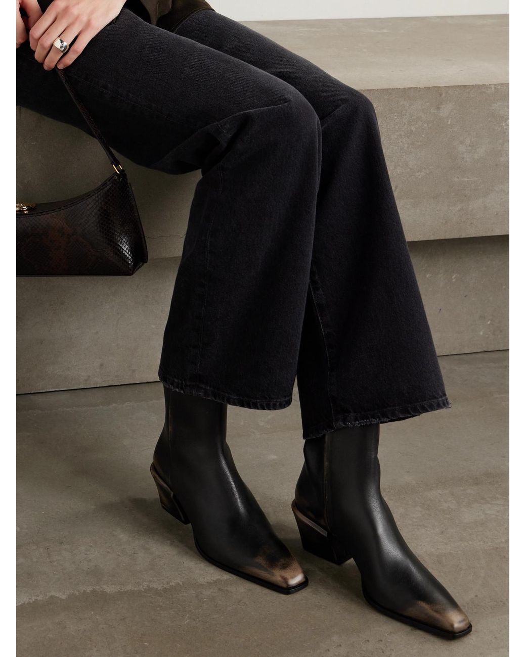 Paris Texas Black Bettina 50 Leather Ankle Boots