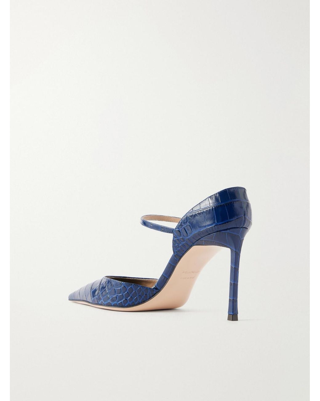 Tom Ford Blue Vertigo 85 Croc-Embossed Leather Pumps