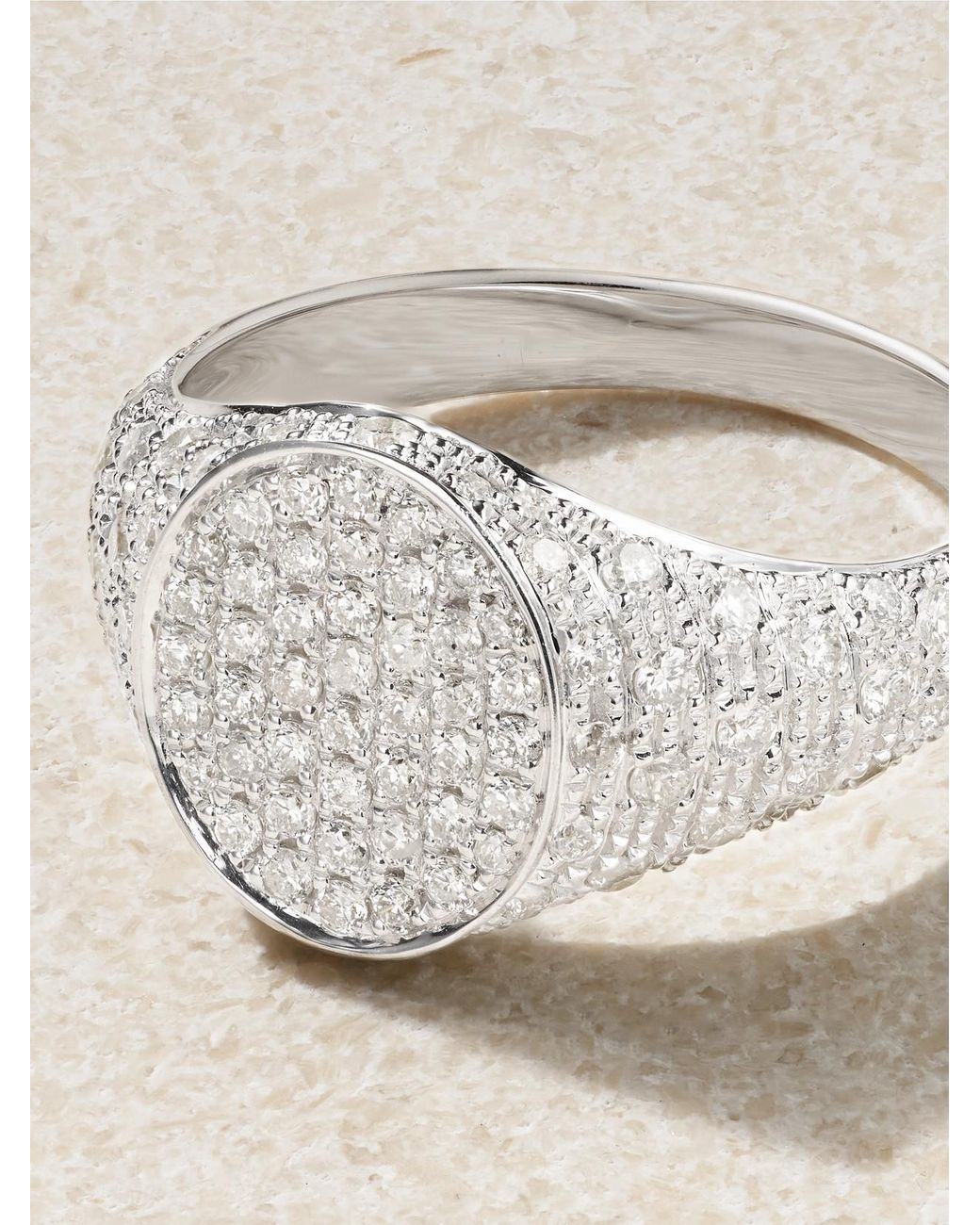 Yvonne Léon Natural Mini Chevalière 9-Karat Diamond Ring
