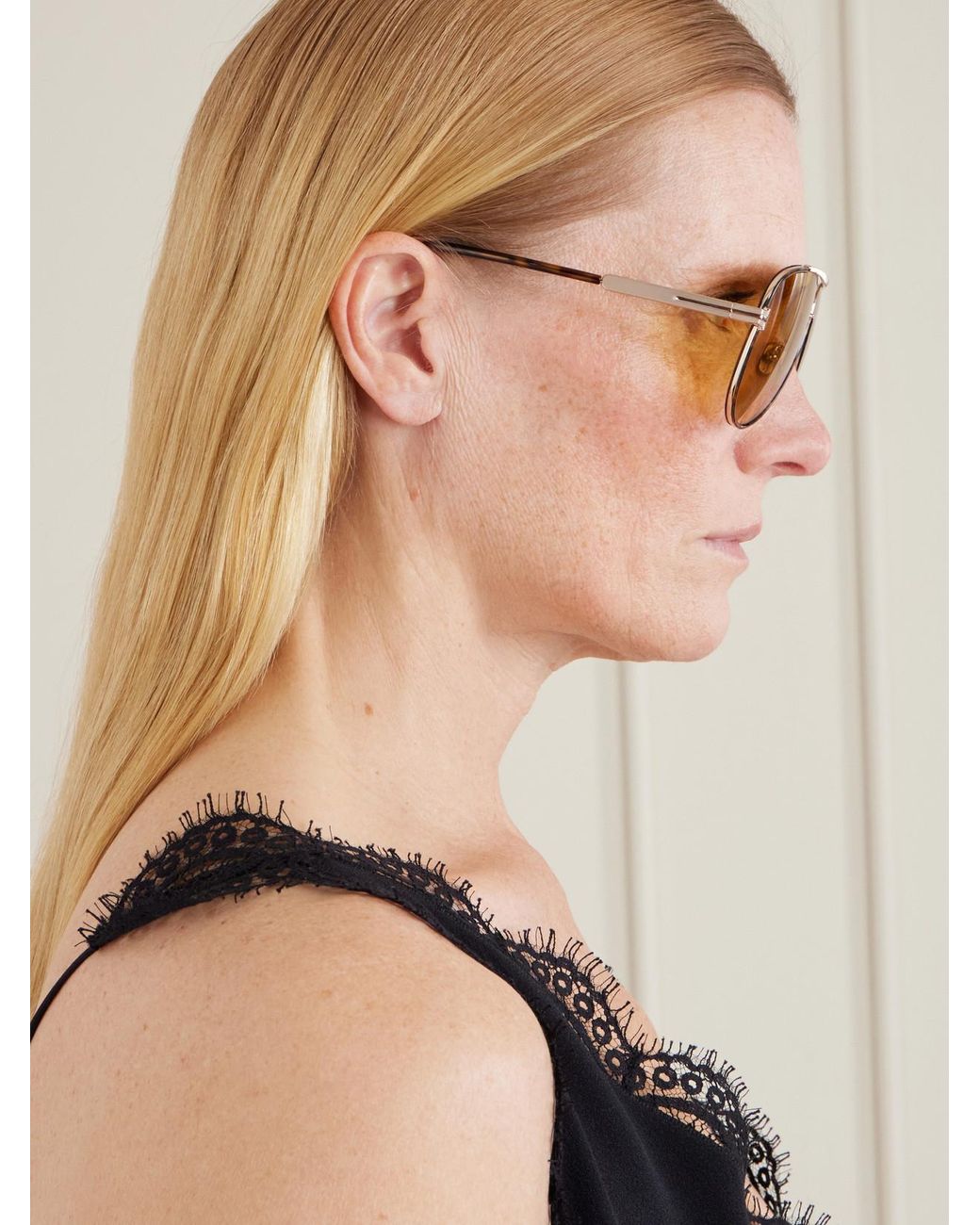 Tom Ford Natural Rupert-02 Aviator-Style Tortoiseshell And Metal Sunglasses