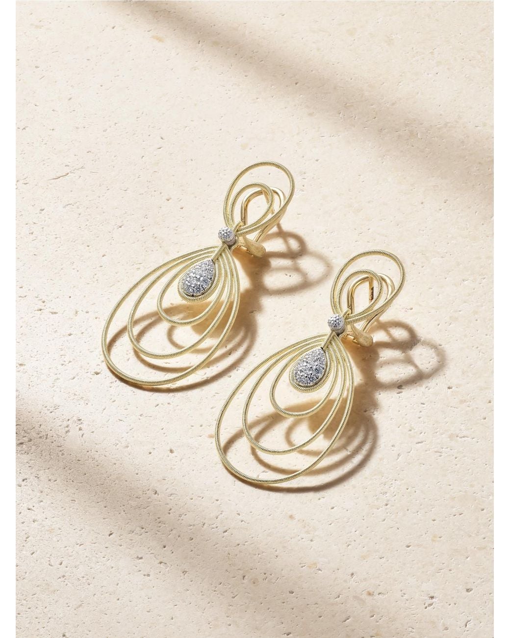 Buccellati Natural Hawaii 18-Karat And Diamond Earrings