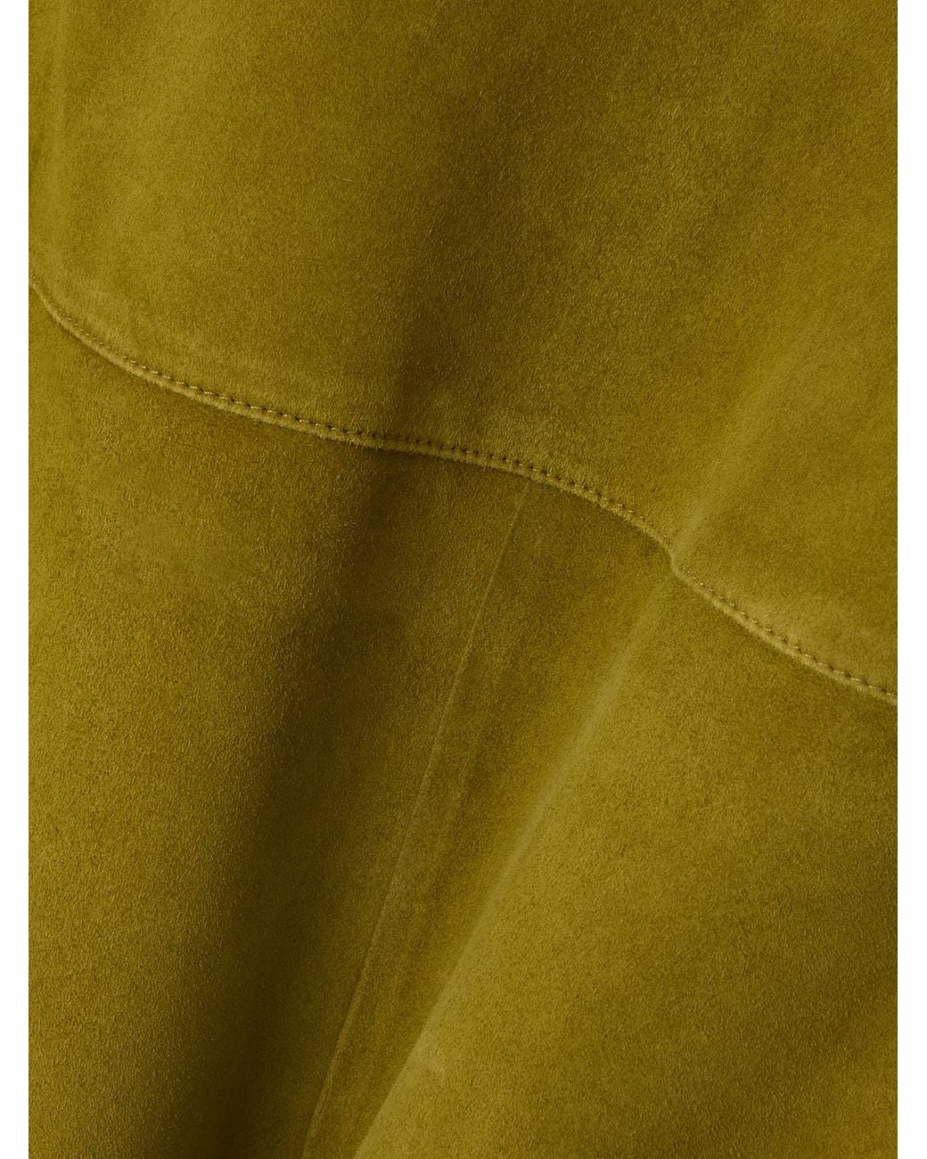 Bottega Veneta Green Suede Leather Midi Skirt Clothing
