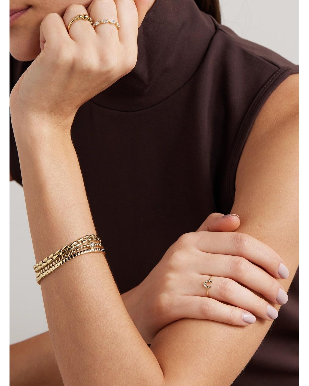 Jennifer Meyer Natural 18-Karat Diamond Ring
