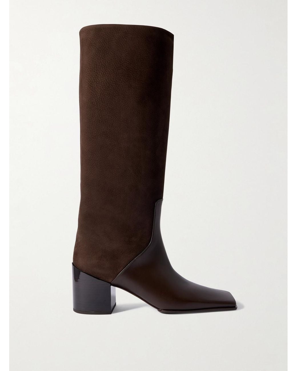 Alaïa Brown Nubuck And Leather Knee Boots