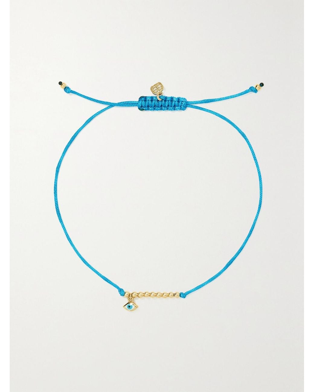 Sydney Evan Blue Evil Eye 14-Karat, Cord And Enamel Bracelet