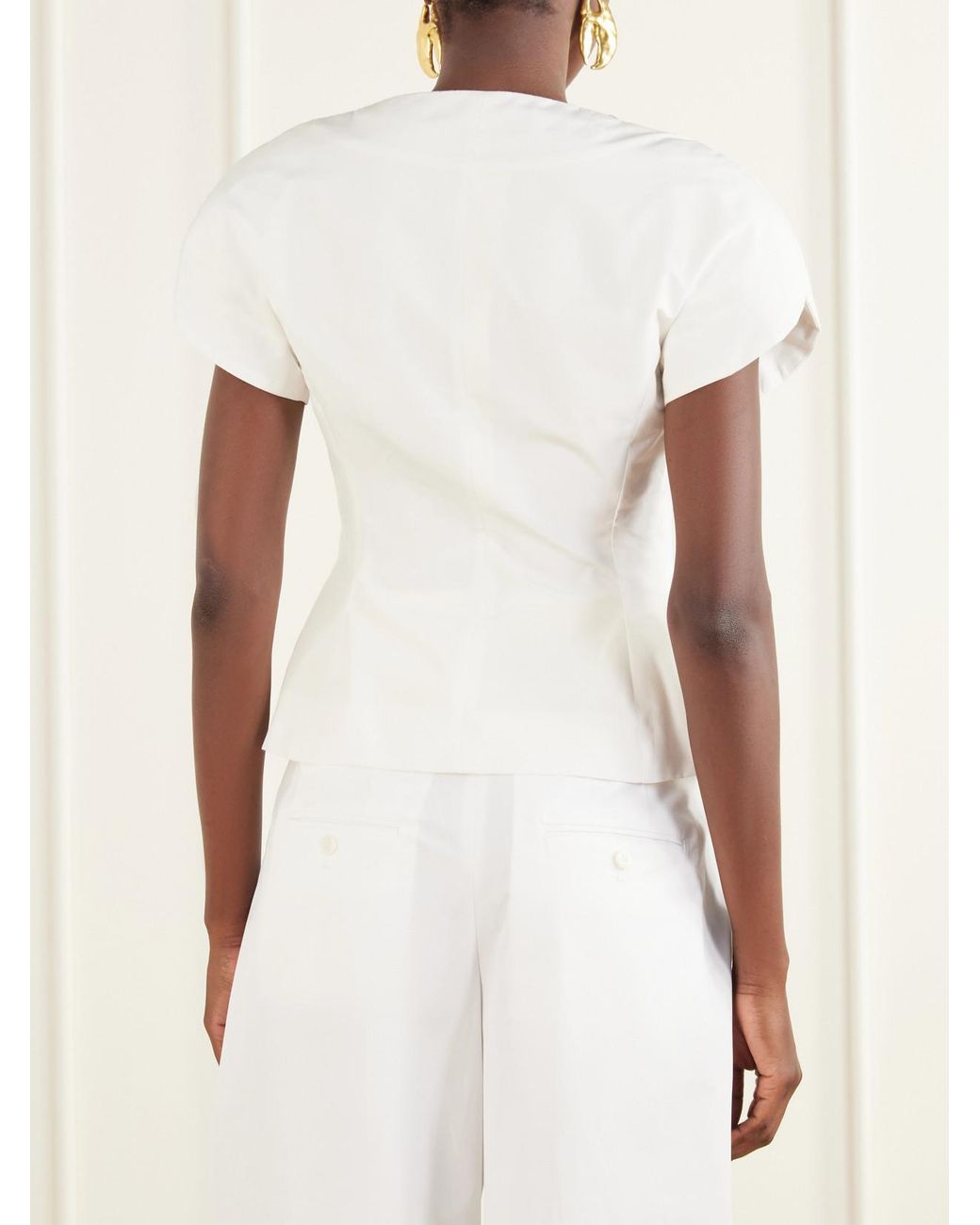 Jacquemus White La Veste Ovalo Faille Blazer
