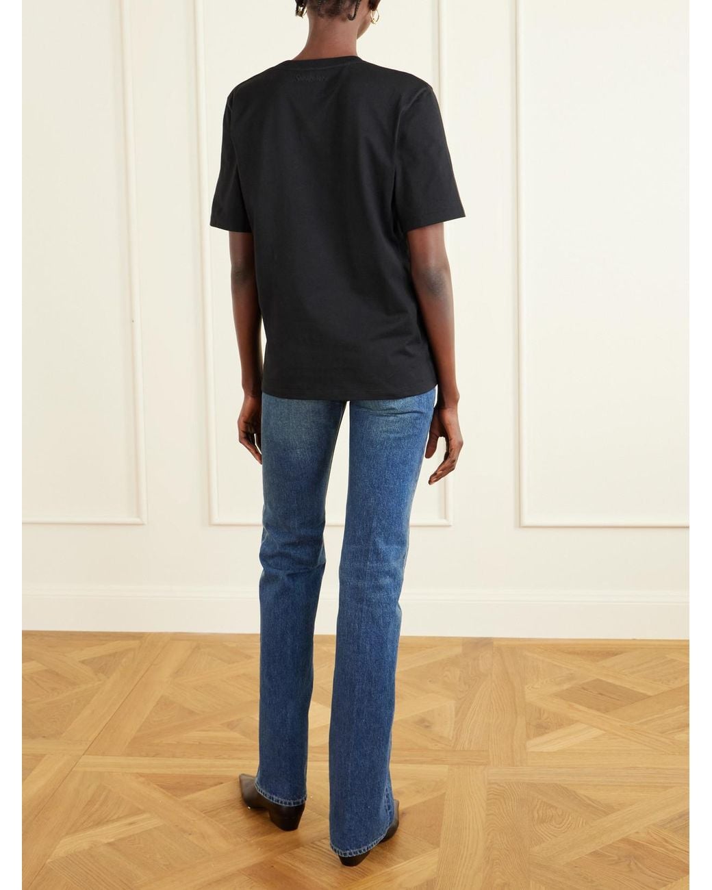Saint Laurent Black Cotton-Jersey T-Shirt