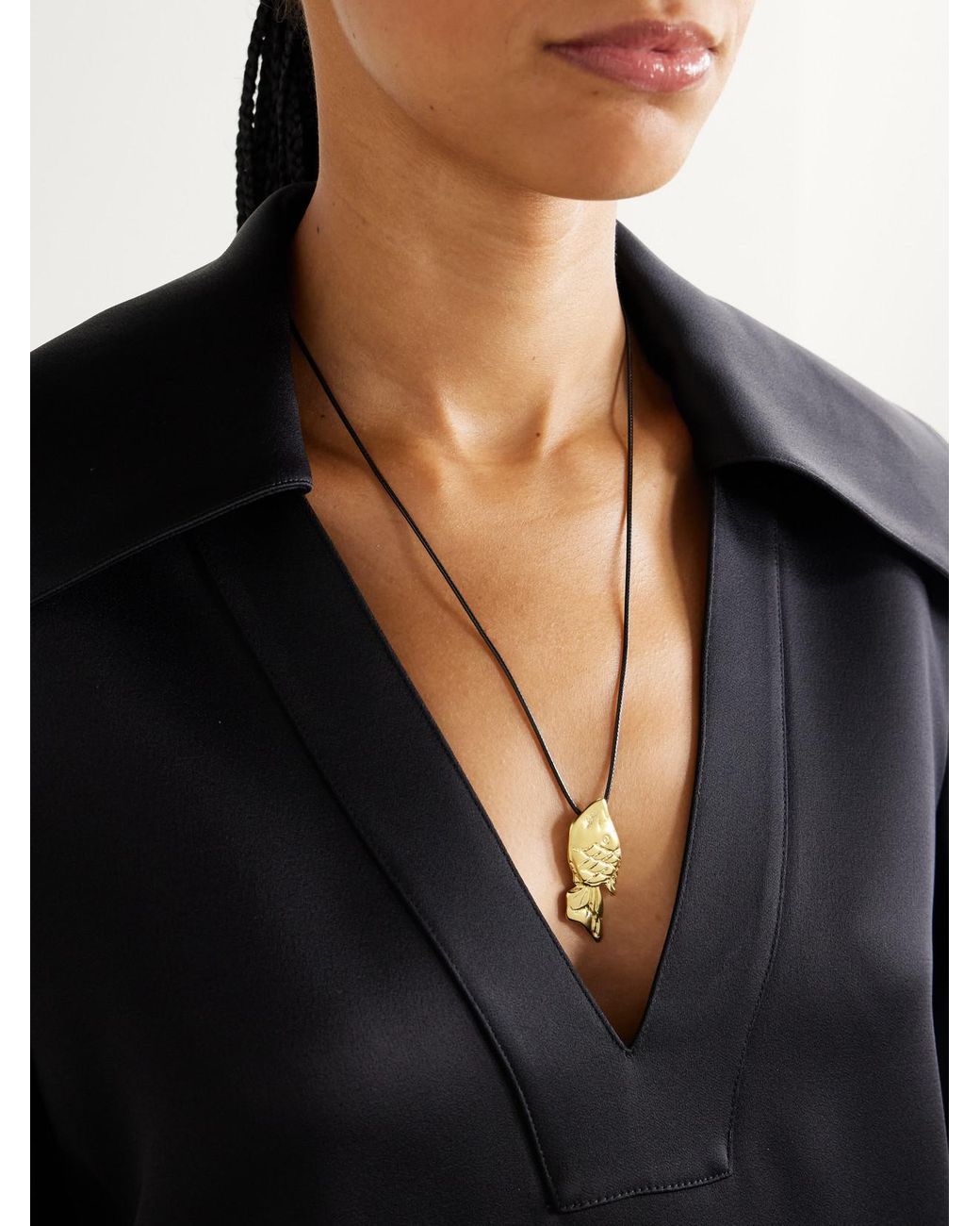 YSSO Natural Pisces Kette Aus Kordel Mit Vergoldetem Detail Aus Recyceltem Metall