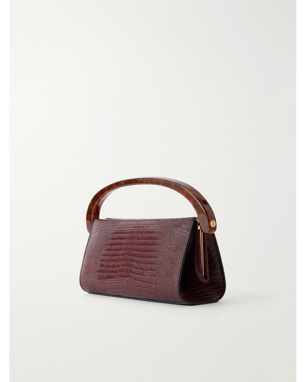 Dries Van Noten Purple Croc-Effect Leather Tote
