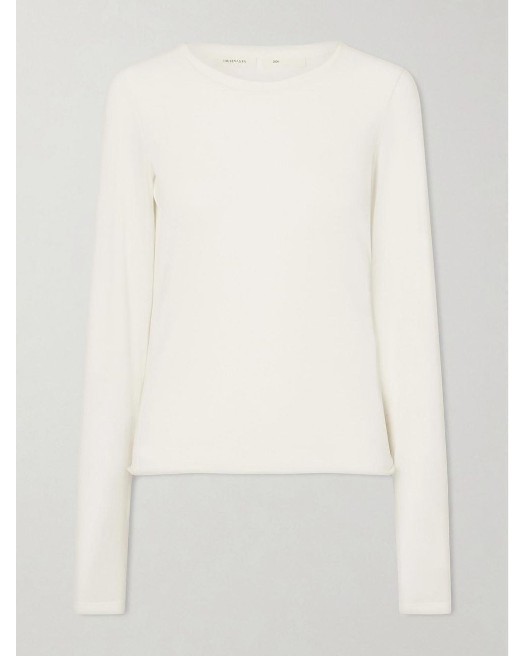 Colleen Allen White Tencel Modal-Blend T-Shirt