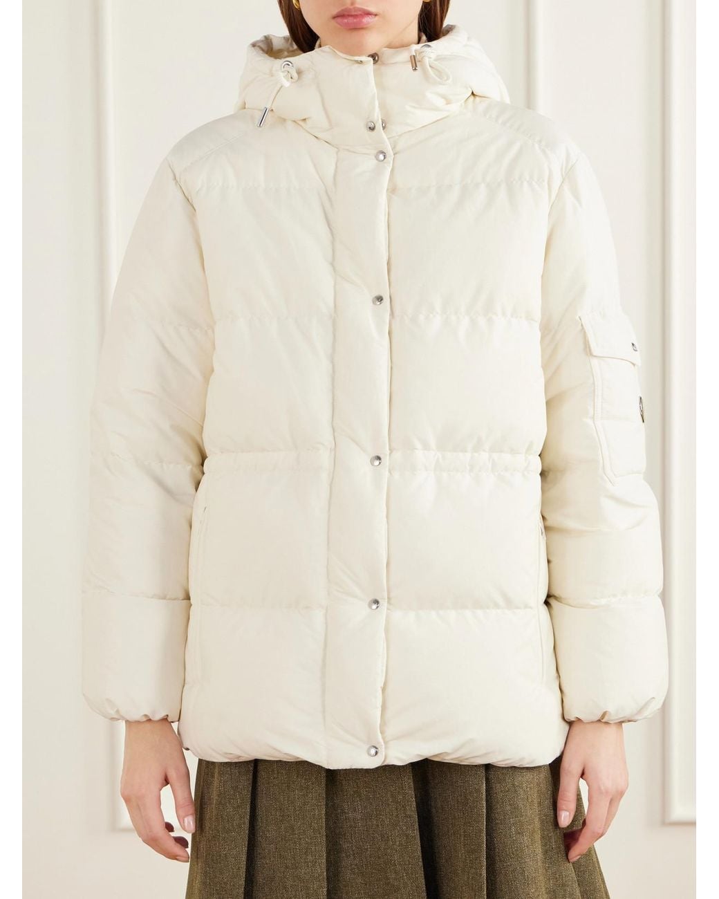 Moncler Natural Himalaya Hooded Quilted Cotton-Blend Shell Down Jacket
